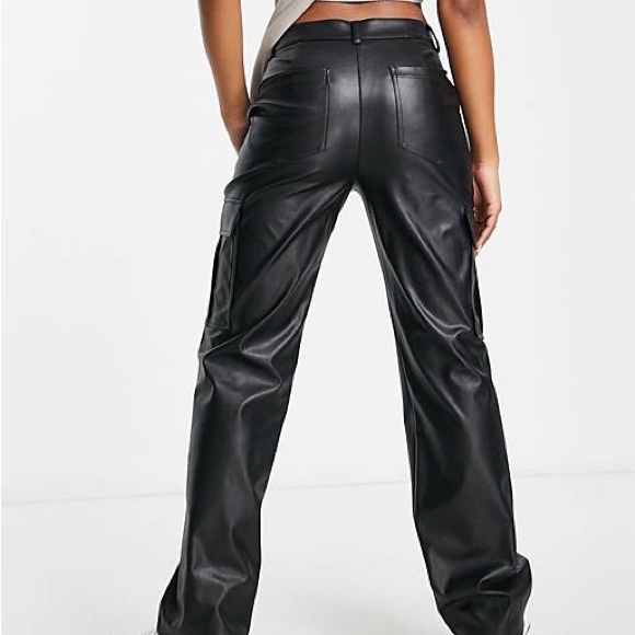Faux leather cargo pants - Picture 2 of 4